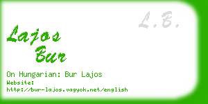 lajos bur business card